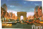 CP - PARIS ET SES MERVEILLES - L'ARC DE TRIOMPHE DE L'ETOILE ET LES CHAMPS ELYSEES ILLUMINEES - - Champs-Elysées
