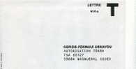 Lettre T Cofidis-Formule Libravou - Wasquehal - Cards/T Return Covers