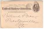 GOOD OLD USA POSTAL CARD 1896 - One Cent - Office Of BURLINGTON - ...-1900