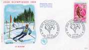 J. O. Grenoble 1968 - FRANCE - Enveloppe 1er Jour - Slalom - Winter 1968: Grenoble