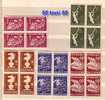 Bulgaria / Bulgarie 1947 Balkan Games (Chess, Basketball, Soccer, Cycling) 5v.-MNH Block Of Four - Baloncesto