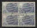 U.P.U. - 75th ANNIV. - 1949 DENMARK - Block Of 4 - Yvert # 335 - VF USED - U.P.U.