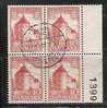 DENMARK  - Chateau De NYBORG - Yvert # 356 - (marginal Block Of 4) - VF USED - Gebraucht