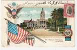 USA : Yvert N° 139, 2c ,"Train " Obl Sur Carte Nebraska State Capitol ,LINCOLN.+ Flag /Drapeau Et Armes ;>MEILLAND, - Cartas & Documentos