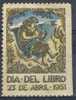 Viñeta DIA DEL LIBRO 1951 - Variedades & Curiosidades