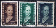 RA+ Argentinien 1952 Mi 603-04 606 Eva Peron - Used Stamps