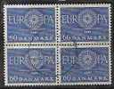 DENMARK - EUROPA-CEPT - Block Of 4 - Yvert # 394 - VF USED - Gebraucht