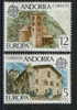 TIMBRE NOUVEAU ANDORRE 1978 EUROPA CEPT CHÂTEAU - ÉGLISE ROMANE - 1978