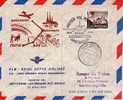 LUXEMBOURG-1er VOL POSTAL AMSTERDAM-LUXEMBOURG-NICE-MADRID DU 24-4-1956  KLM ROYAL DUTCH AIRLINES LIGNES AERIENNES ROYAL - Máquinas Franqueo (EMA)