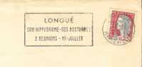 1963 France 49  Longué Hippisme Horse-Racing Ippica  Hippodrome Sur Lettre - Ippica