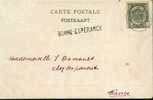 Belgique - CV Ayant Circulé (1906?) : Griffe De BONNE-ESPERANCE - Langstempel
