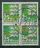 DENMARK - SERIE COURANTE - ARMOIRIES - Yvert # 410a - Block Of 4 - VF USED - Used Stamps