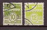 DENMARK - SERIE COURANTE - GRAVÉ - Yvert # 336A - 336B  - VF USED - Gebraucht