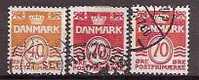 DENMARK - SERIE COURANTE - GRAVÉ - Yvert #  518/519/519a - VF USED - Gebruikt