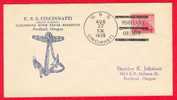Lettre USS CINCINNATTI Oblitérée USS CINCINNATTI - PORTLAND OREGON Dans Le KILLER Trois Bandes -AUG 17 P.M. 1935 (1144) - Lettres & Documents