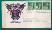 USA - VF 1942 CENSORED Mac ARTHUR OF THE PHILIPPINES Patriotic FIRST DAY COVER To BUENOS AIRES-Trio Inventor Eli Whitney - 1941-1950