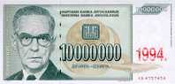 YUGOSLAVIA  10.000.000   DINARES  1.994  KM#144   SC/UNC/PLANCHA    DL-5714d - Jugoslawien