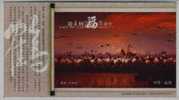 Red Crowned Crane Bird,China 2008 Yanfcheng New Year Greeting Advertising Pre-stamped Card - Cranes And Other Gruiformes