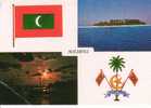 Maldives ° National Flag - Picture Of Uninhabited Island - National Emblem - Sunset (1983) - Maldiven