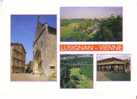 LUSIGNAN -  4 Vues : Eglise Romane XIIè S.- Camping Sur  Bords La Vonnex - Viaduc & Camping - Halles -  Maison Pans Bois - Lusignan