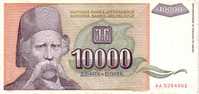 YOUGOSLAVIE   10 000 Dinara   Emission De 1993   Pick 129    ***** QUALITE  VF + ***** - Yugoslavia