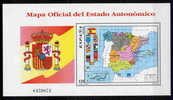 HB TIMBRE ESPAGNE NOUVEAU 1996 CARTE OFICICIAL DES AUTONOMIES - DRAPEAUX - BOUCLIER - Timbres