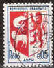 Timbre France Y&T N°1468 (05) Obl.  Armoirie D´Auch.  0.12 F. Bleu Et Rouge. Cote 0,15 € - 1941-66 Coat Of Arms And Heraldry