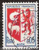 Timbre France Y&T N°1468 (05) Obl.  Armoirie D´Auch.  0.12 F. Bleu Et Rouge. Cote 0,15 € - 1941-66 Armoiries Et Blasons