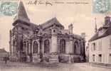 CPA Belle Carte FRANCE HOUDAN  Abiide De L'Eglise St-Jacque - ANIMEE Tampon 1906 - Houdan