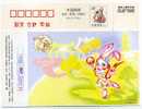 ENTIER POSTAL CHINE ANNEE DU LAPIN 1999 TOMBOLA - Hasen