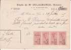 FISCAUX SUR DOCUMENT .NOTAIRE LA ROCHE SUR YON 85.QUITTANCES BANDE DE 4 TIMBRES - Lettres & Documents
