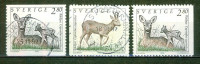 Chevrette Et Faon, Chevreuil Male - SUEDE - Animaux Sauvages - N° 1686-1689 - 1992 - Gebraucht