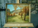 - PAYSAGE . HUILE SUR CARTON  SIGNEE . - Oils