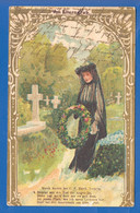 Fantaisie; Am Elterngrab; Musik C. F. Teich; Prägekarte; Litho; 1903 Stempel Toftlund - Funerales