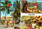 Jolie CP Bahamas Nassau Multivue - Marché Fruits Et Légumes Artisanat Chapeaux Sacs  - Pas écrite - Bahama's