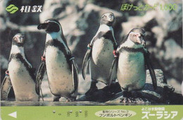 Rare Carte JAPON - Série ANIMAL SOTETSU N° 3 - OISAEU - MANCHOT De HUMBOLDT - PENGUIN BIRD JAPAN Prepaid Card  - 103 - Pinguïns & Vetganzen