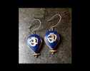 Boucles Yoni Argent Lapis OM / Great Yoni Silver And Lapis Nepalese Earings - Orecchini