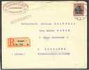 BELGIUM, GERMAN OCCUPATION 50 Cents On 40 Pfennig, REGISTERED LETTER 1918 TO SWITZERLAND - OC1/25 Generalgouvernement 