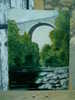 - PAYSAGE AVEC PONT ET TORRENT . HUILE SUR BOIS SIGNEE - Huiles