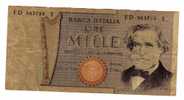 BILLET ITALIE - P.101 - 1000 LIRES - VERDI - 1.000 Lire