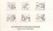 Autriche 1968 " Fresques Baroques " (6) épreuve En Noir, Black Proof, Schwarzdruck Auf Blatt. Yvert 1108/13 - Religious