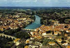 Carte Postale 16.  Confolens Le Pont Neuf Et Pont Vieux Sur La Vienne  Vue D'avion Trés Beau Plan - Confolens