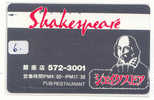 William Shakespeare  Phonecard Telecarte (6) RARE! - Characters
