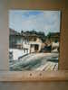 - RUE DE VILLAGE . HUILE SUR CARTON TOILE .  MONOGRAMMEE - Olieverf