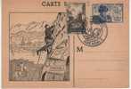 CARTE MAXIMUM JOURNEE DU TIMBRE  1945 GRENOBLE - 1940-1949