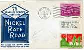 U.S.A: 1956 Lettre 75 Ans De La Nickel Plate Road, Avec Y&T N°478 Et Vignette Fédération Des Handicapés - Covers & Documents