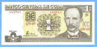 Cuba 1 Peso 2007 UNC Jose Marti Kuba Pesos Neuf Non Circulé. - Cuba