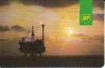 UNITED KINGDOM  SCOTLAND 100 U OIL DRILLING RIG AT SUNSET BP PETROL LOGO  AUTELCA (RED) READ DESCRIPTION !! - Piattaforme Petrolifere