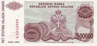 CROATIE   500 000 Dinara   Daté De 1993   Pick R23a    ***** BILLET  NEUF ***** - Croatie