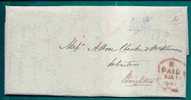 UK - 1842 PRECURSOR - VF CANCELLATIONS - TOMBSTONE PAID RED MARK - BRIGHTON TOWN NAME - TWO LINES 2 1/2 PAID - ...-1840 Préphilatélie